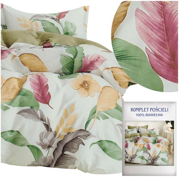 Bedding set 200 x 220 3pcs Cotton Satin No. A1804