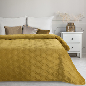 Quilted Velvet Bedspread 200 x 220 Sofia5 Honey