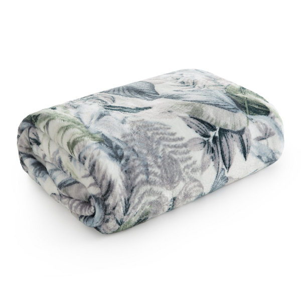 Koc  150 x 200 Flanelowy Davos2 Zielony+Srebrny