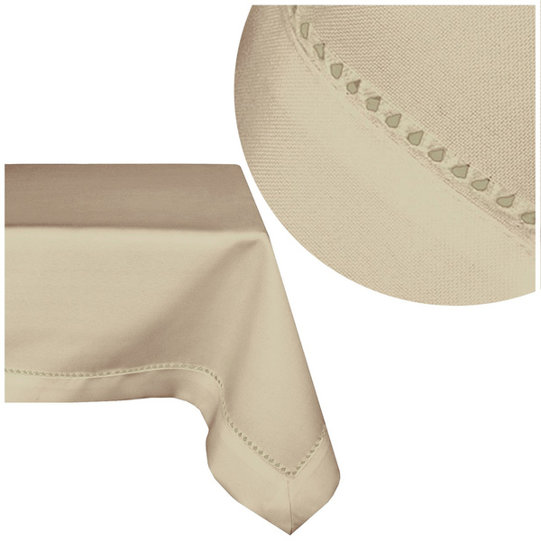 Obrus 130 x 160 Plamoodporny z Mereżką wz. 240_Beż