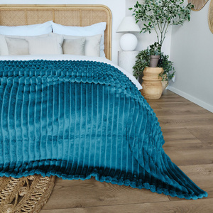 Koc 160 x 200  Mikrofibra Tłoczona Pasy Nuvio 11