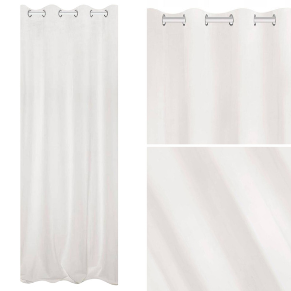 Zasłona 140 x 250 Dekoracyjna Velvet Soft Biały