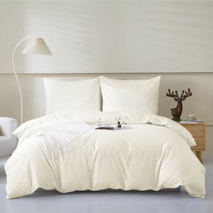 Bedding 160 x 200 3pc Cotton Adamash Ecru