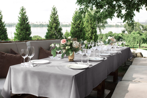 Tablecloth 140x400 Stainproof Classic Elegant Gray