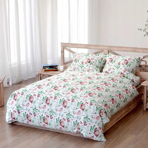 Bedding 140 x 200 2pc Cotton Peony Light White