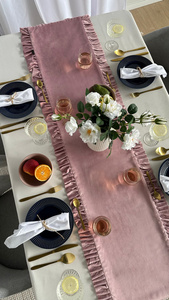 Table Runner 40 x 160 Decorative with Ruffles Ligia 05