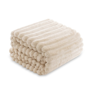 Blanket 160 x 200 Microfiber Stamped Stripes Nuvio 01