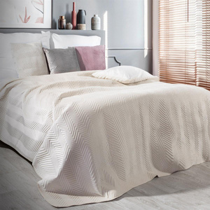 Sofia Cream 230 x 260 Decorative Velour Bedspread