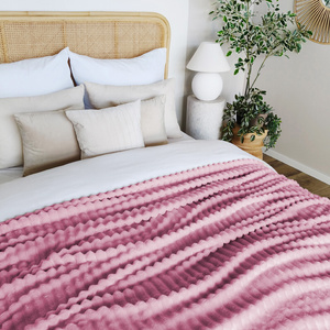 Blanket 160 x 200 Microfiber Stamped Stripes Nuvio 15