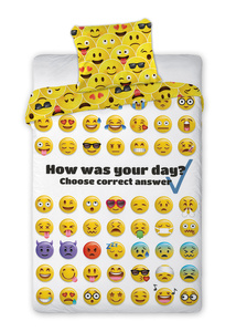 Pościel Młodzieżowa nr 428 Emotki 140x200NP 2 części 70x90