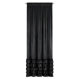 Curtain 140 x 270 Velvet with Ruffle Dani Black