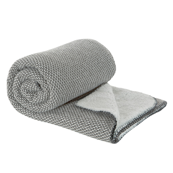 Koc 150 x 200 Mikrofibra Dwustronny Panda Sreb+Bia