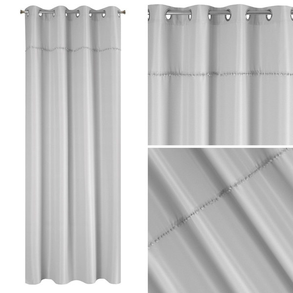 Zasłona Dekoracyjna Defne 135 x 260 Stalowy