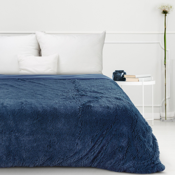 Blanket 70 x 160 Double-sided Fur Tifany1 Navy Blue