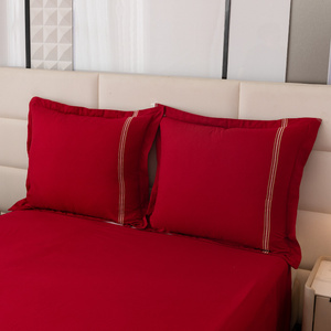 Pościel 200 x 220 3cz Gładka Z Haftem Lumera 07