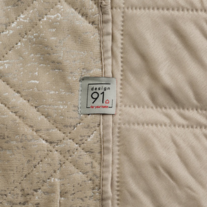 Quilted Velvet Bedspread 170 x 210 Luiz Blink Beige