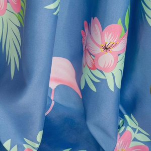 Curtain 140 x 250 Decorative Flamingos Blue
