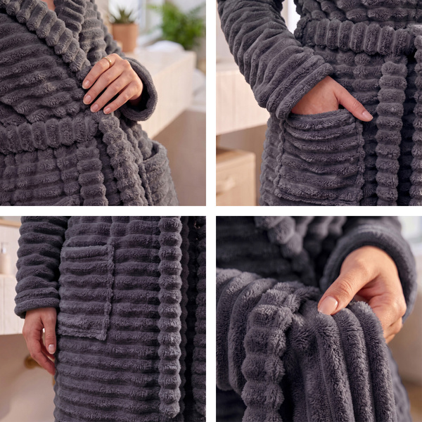 Szlafrok Mikrofibra Pasy Unisex Velar XL 04 Grafit