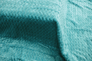 Blanket 200 x 220 Microfiber Embossed Zigzag Azure