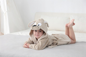 Children's Bathrobe with Hood M 120 Doggie