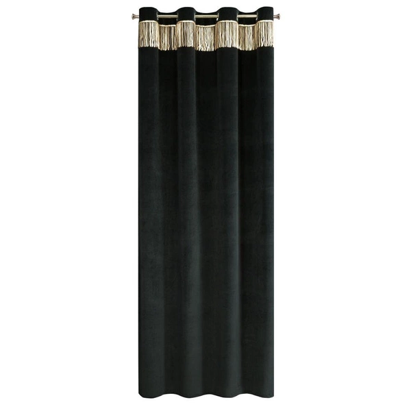 Zasłona Velvet Jasper 140 x 250 Przelotka Czarny