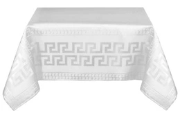 Tablecloth 140 x 260 Teflon Greek pattern 221_White