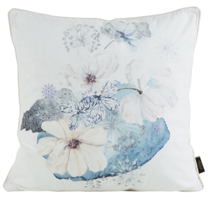 Poszewka 45 x 45 Dekoracyjna Velvet 125 Krem+Nieb