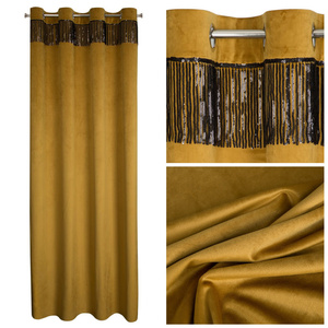 Velvet Jasper Curtain 140 x 250 Honey Spun