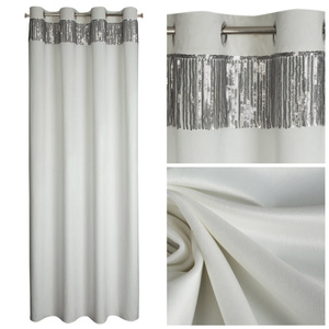Velvet Jasper Curtain 140 x 250 Sash White