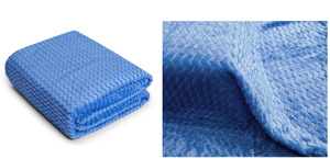 Blanket 160 x 200 Microfiber Zigzag Embossed Cornflower