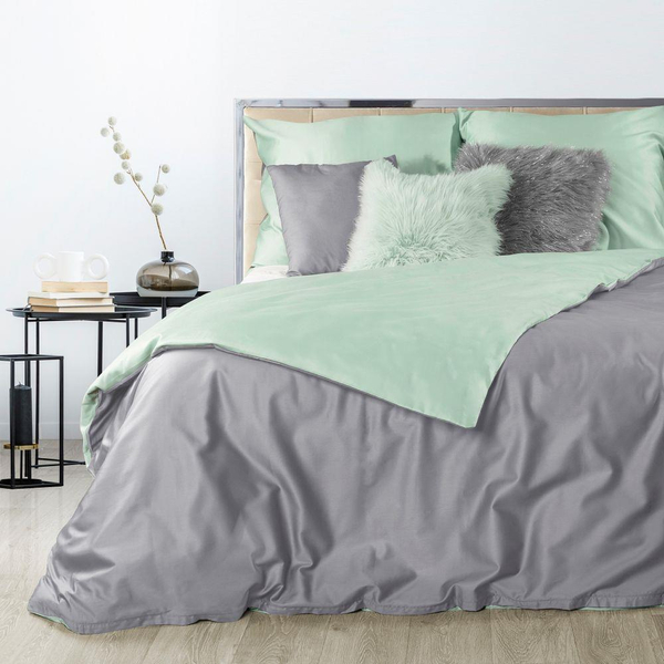 Bedding 140 x 200 2cz Satinova Nova3 J.Grey + Mint
