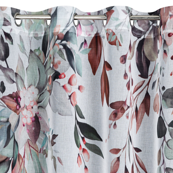 Zasłona 140 x 260 Dekoracyjna 2 szt Meg Biały+Ziel