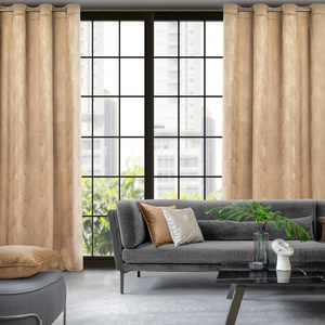 Pierre Cardin Goja Velvet Curtain 140 x 250 Beige