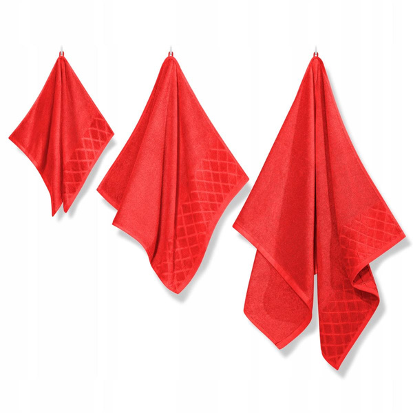 Ręcznik 70 x 140 Bawełna Silky 500g/m2 Czerwony