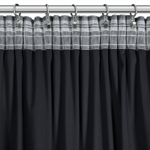 Zasłona 140 x 270 Welwet z Falbaną Dani Czarny