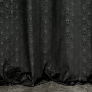 Velvet Juliet Curtain 140 x 250 Drawstring Black
