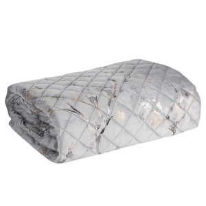 Quilted Velvet Bedspread 170 x 210 Blink5 Silver