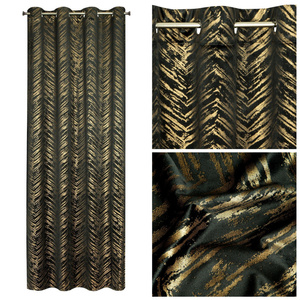 Curtain 140 x 250 Decorative Velvet Sara Black+Gold