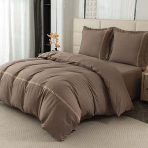 Pościel 160 x 200 3cz Gładka Z Haftem Lumera 03