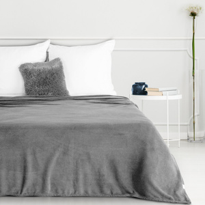 Koc 150 x 200 Jednolity Mikrofibra Simple1 Srebrny