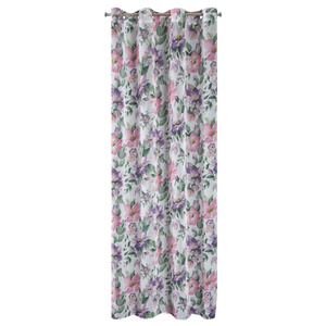 Curtain 135 x 250 Decorative Ready Iris White+Pink