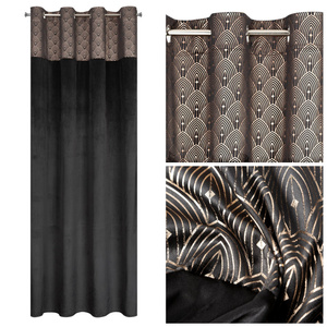 Curtain 140 x 250 Decorative Drawstring Agnes Black