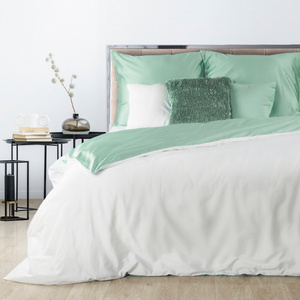 Bedding 180 x 200 3pc Satin Nova3 White + Mint