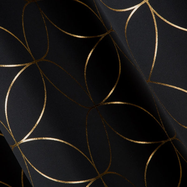 Blackout Abella Black+Gold Decorative Curtain 135 x 250