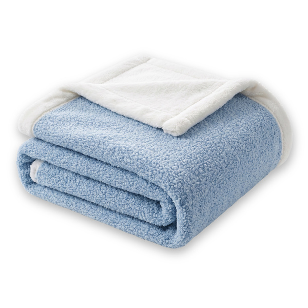 Koc 200 x 220 Boucle Bukla z Lamówką Mellori 02