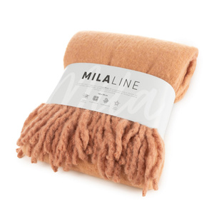 Mohair Blanket 130 x 170 with Fringes Mohair 9 Brick