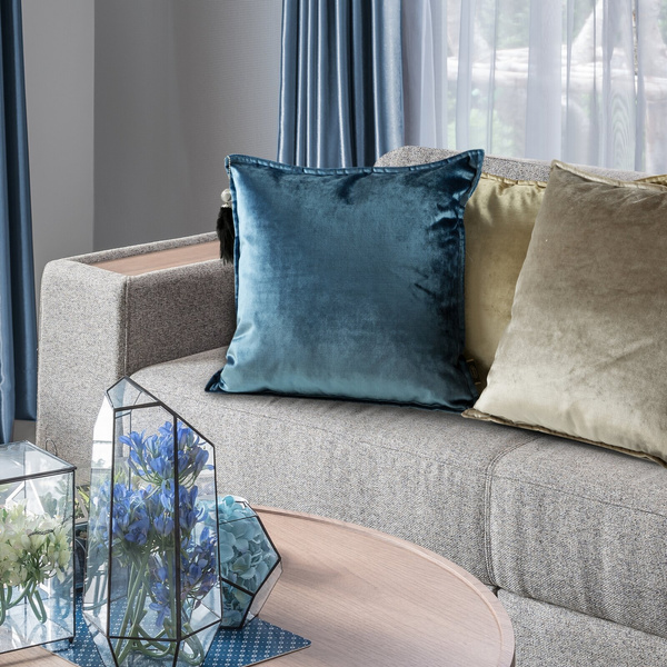 Poszewka 45 x 45 Royal Welwet 5 Dekoracyjna Niebie