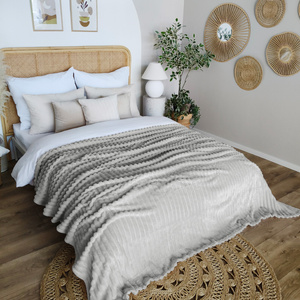 Blanket 160 x 200 Microfiber Stamped Stripes Nuvio 02