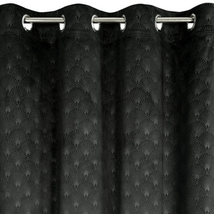 Velvet Juliet Curtain 140 x 250 Drawstring Black