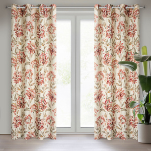 Curtain 140 x 250 Decorative Jenny Nat+Pink